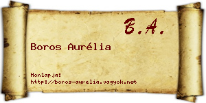 Boros Aurélia névjegykártya